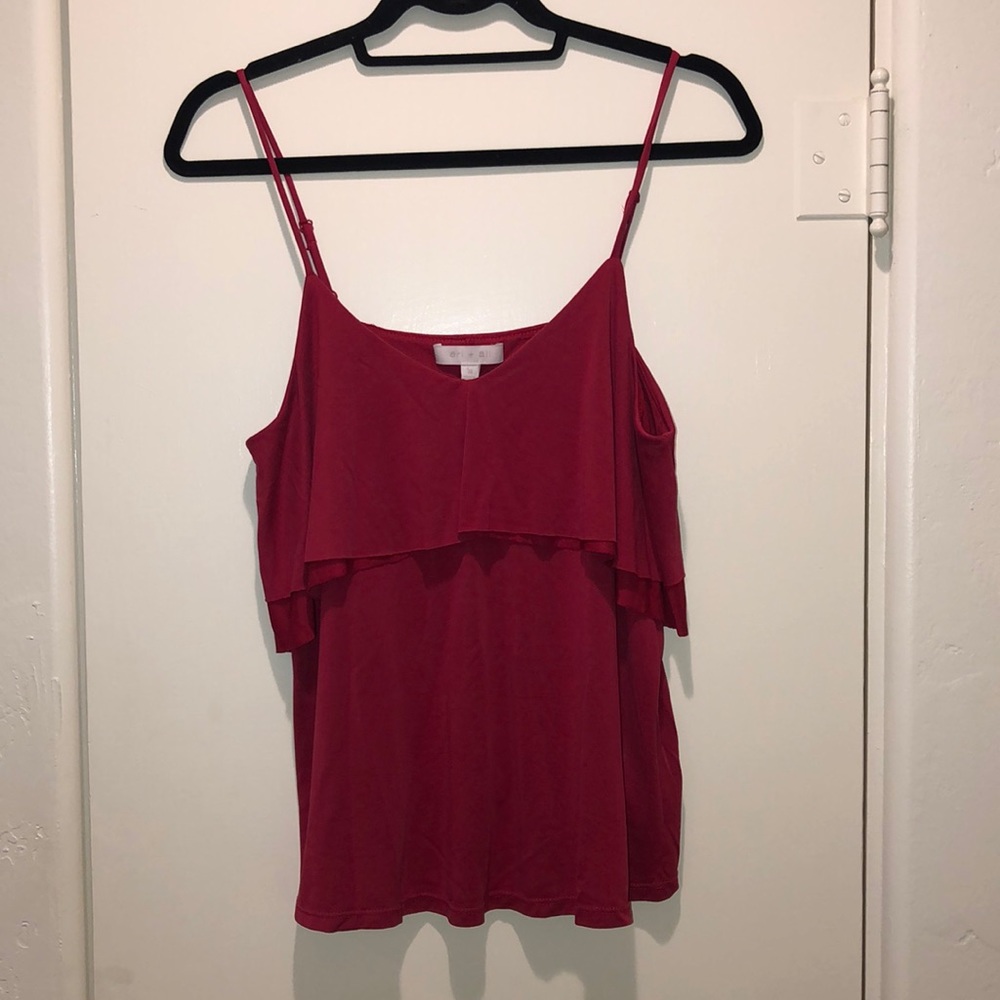 Anthropology Berry Colored Spaghetti Strap Top